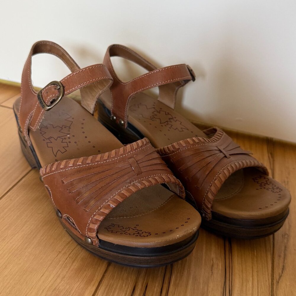 Dansko Platform Sandals with Basketweave, Size 39